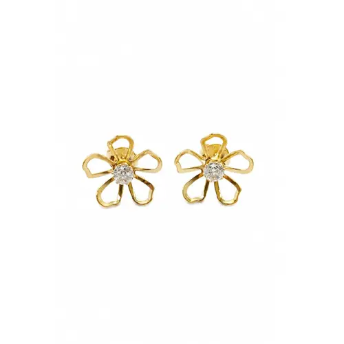 BRINCO FLOR BANHADO A OURO 18K