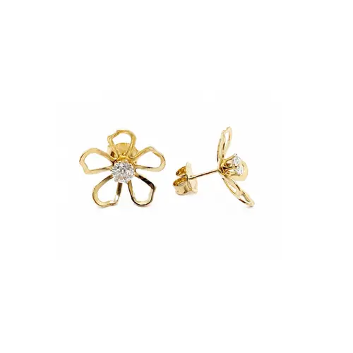 BRINCO FLOR BANHADO A OURO 18K
