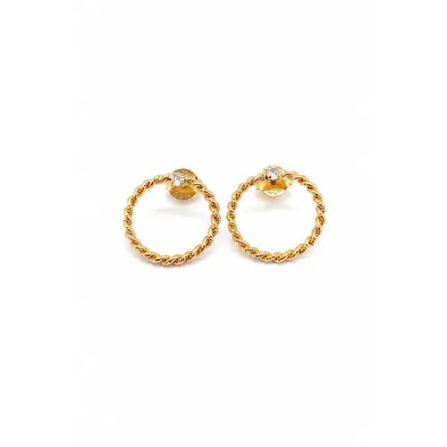 BRINCO REDONDO VAZADO BANHADO A OURO 18K
