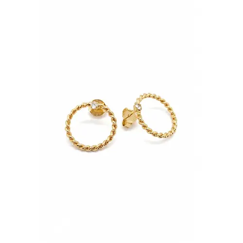 BRINCO REDONDO VAZADO BANHADO A OURO 18K