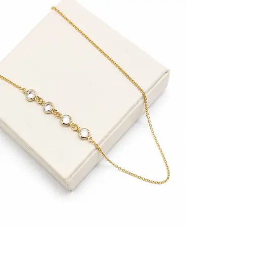 CHOKER PEDRAS BANHADA A OURO 18K