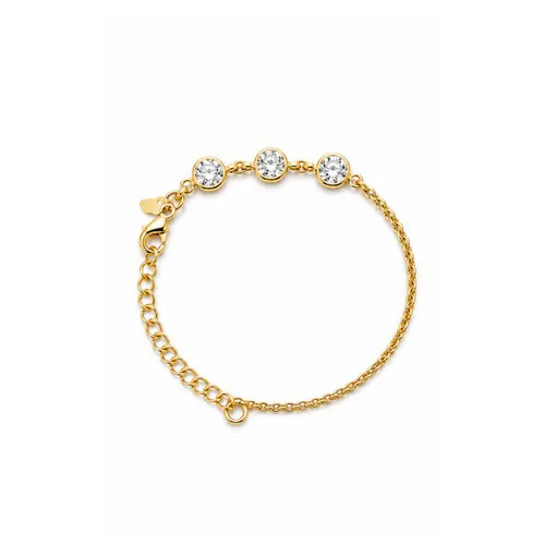PULSEIRA PEDRAS BANHADA A OURO 18K