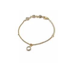 PULSEIRA PEDRAS CRISTAL BANHADA A OURO 18K