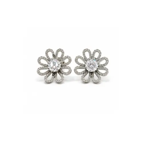BRINCO FLOR BANHADO A OURO BRANCO