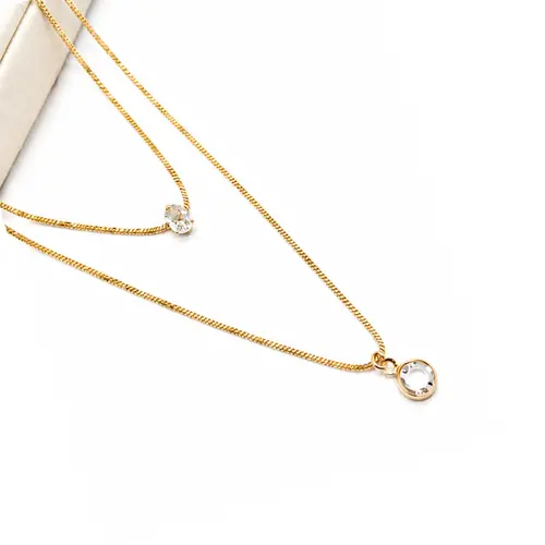 CHOKER DUPLA BANHADA A OURO 18K