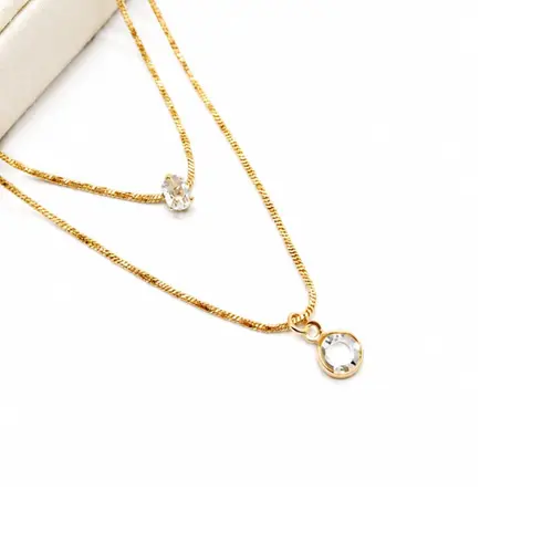 CHOKER DUPLA BANHADA A OURO 18K