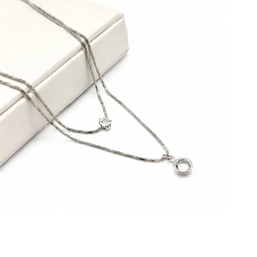 CHOKER DUPLA BANHADA A OURO BRANCO