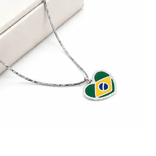 CHOKER BRASIL BANHADA A OURO BRANCO