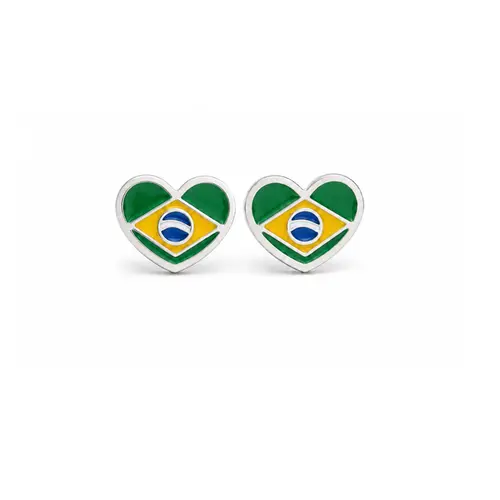 BRINCO BRASIL BANHADO A OURO BRANCO
