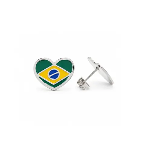 BRINCO BRASIL BANHADO A OURO BRANCO