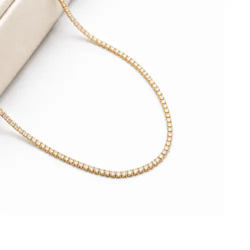 CHOKER RIVIERA BANHADA A OURO 18K