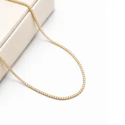 CHOKER RIVIERA BANHADA A OURO 18K
