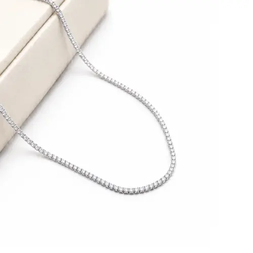 CHOKER RIVIERA BANHADA A OURO BRANCO