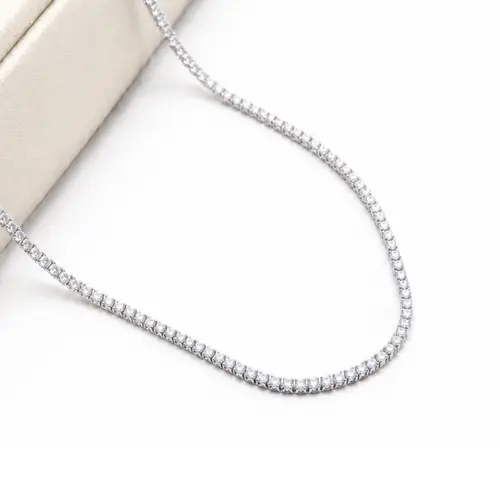 CHOKER RIVIERA BANHADA A OURO BRANCO