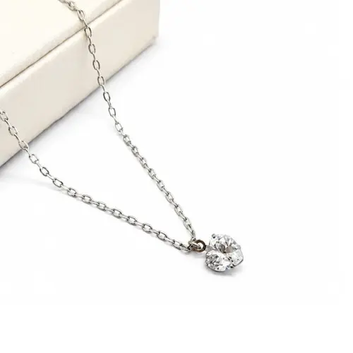 CHOKER CORAÇÃO BANHADA A OURO BRANCO