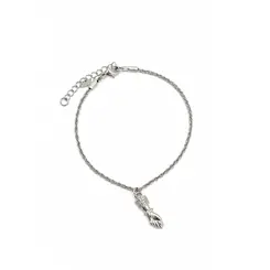 PULSEIRA MÃO DE HAMSÁ BANHADA A OURO BRANCO