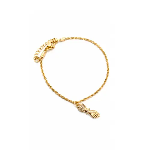 PULSEIRA MÃO DE HAMSÁ BANHADA A OURO 18K