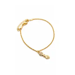 PULSEIRA MÃO DE HAMSÁ BANHADA A OURO 18K