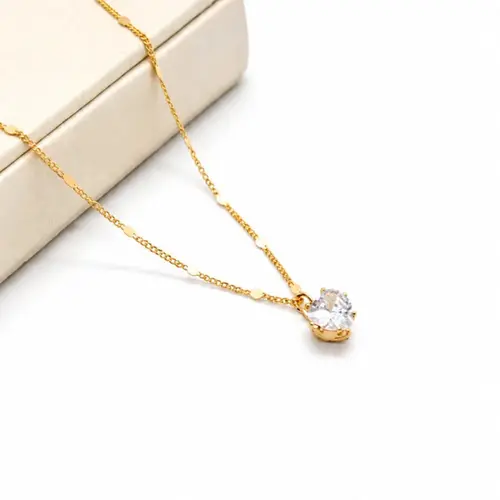 CHOKER CORAÇÃO BANHADA A OURO 18K.