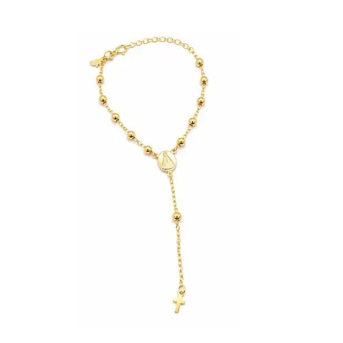 PULSEIRA TERÇO  BANHADA A OURO 18K.
