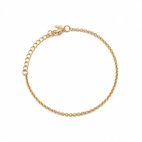 PULSEIRA ELO PORTUGUÊS BANHADO A OURO 18K.