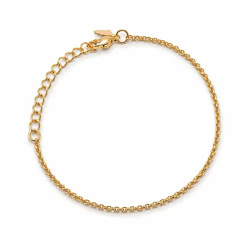 PULSEIRA ELO PORTUGUÊS BANHADO A OURO 18K.