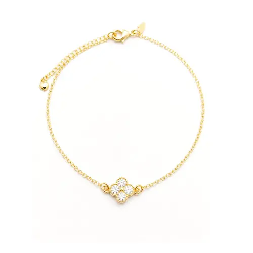 TORNOZELEIRA TREVO BANHADA A OURO 18K