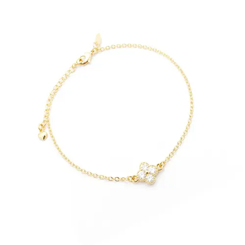 TORNOZELEIRA TREVO BANHADA A OURO 18K
