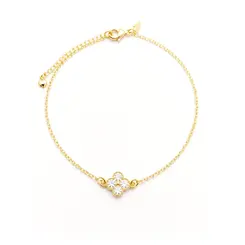TORNOZELEIRA TREVO BANHADA A OURO 18K