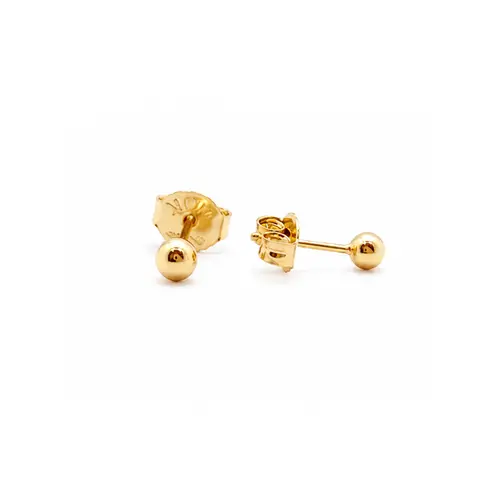 BRINCO BOLA LISO BANHADO A OURO 18K