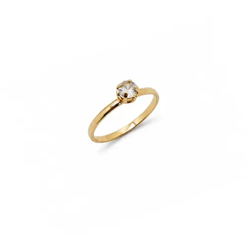 ANEL SOLITÁRIO BANHADO A OURO 18K