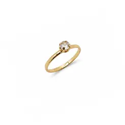 ANEL SOLITÁRIO BANHADO A OURO 18K