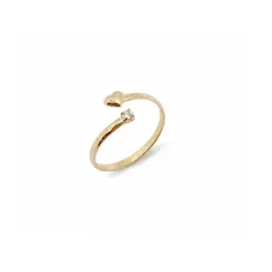 ANEL CORAÇÃO BANHADO A OURO 18K