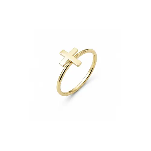 ANEL CRUZ BANHADO A OURO 18K
