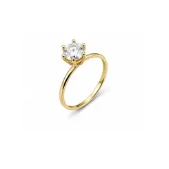 ANEL SOLITÁRIO BANHADO A OURO 18K