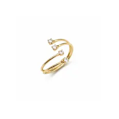 ANEL 4 PEDRAS BANHADO A OURO 18K