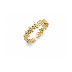 ANEL FLORES BANHADO A OURO 18K