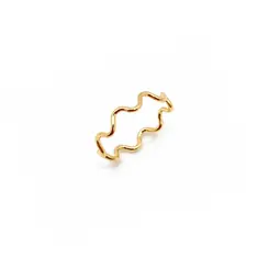 ANEL ONDAS BANHADO A OURO 18K