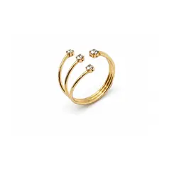ANEL 3 FILEIRAS BANHADO A OURO 18K