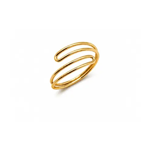 ANEL CURVAS BANHADO A OURO 18K