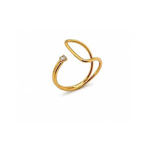 ANEL ARO TRIANGULAR BANHADO A OURO 18K