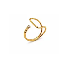 ANEL ARO TRIANGULAR BANHADO A OURO 18K