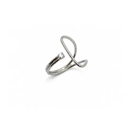 ANEL ARO TRIANGULAR BANHADO A OURO BRANCO