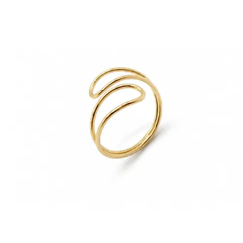 ANEL CURVAS BANHADO A OURO 18K