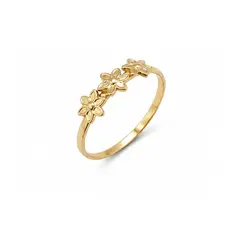 ANEL FLORES BANHADO A OURO 18K