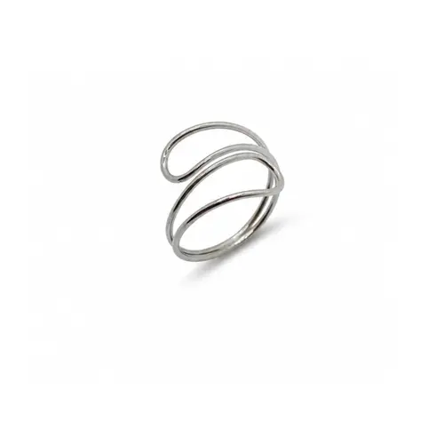 ANEL CURVAS BANHADO A OURO BRANCO