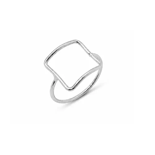 ANEL QUADRADO BANHADO A OURO BRANCO