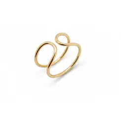 ANEL CURVA DUPLA BANHADO A OURO 18K
