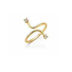 ANEL ARO CRUZADO BANHADO A OURO 18K