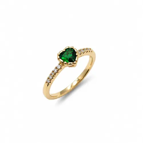 ANEL CORAÇÃO  BANHADO A OURO 18K.